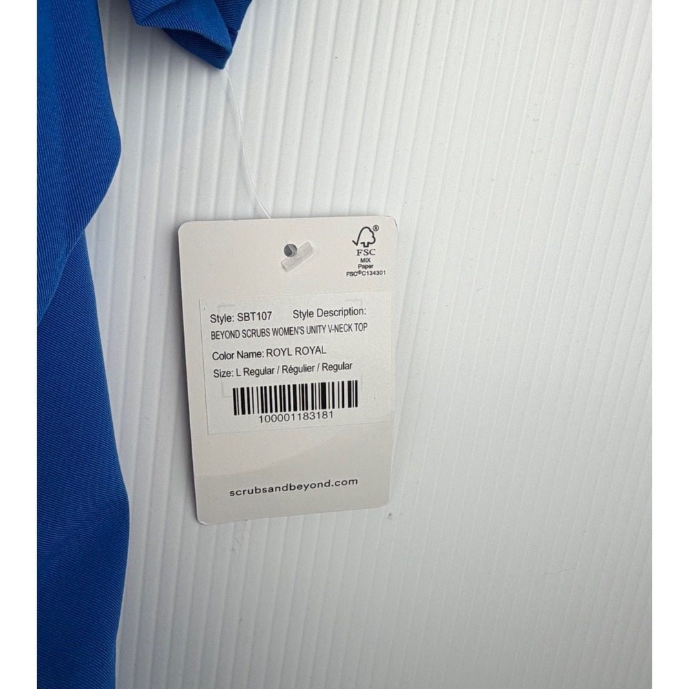 Beyond Scrubs Unity V-Neck Top Royal Blue Nursing Medical Uniform Large SBT107 - Picture 5 of 11